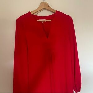 Red Leyden dress from Anthropologie perfect for #thanksgiving or #christmas